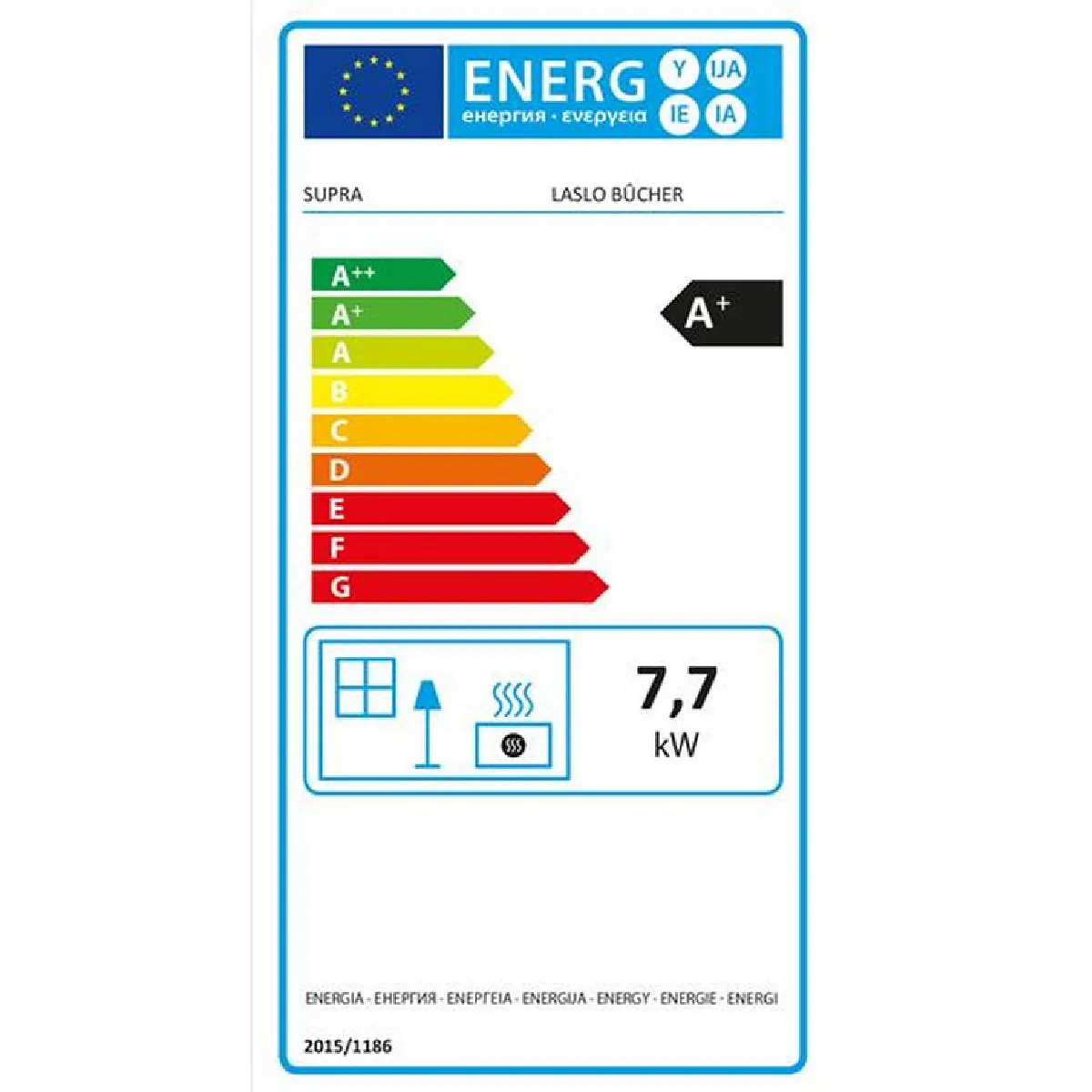 Poêle à bois 7.7kw noir - fr9010570b - SUPRA