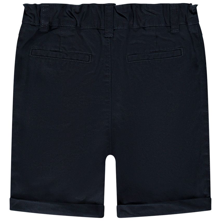 Bermuda coupe chino uni en coton armuré pour bébé garçon - Bleu marine