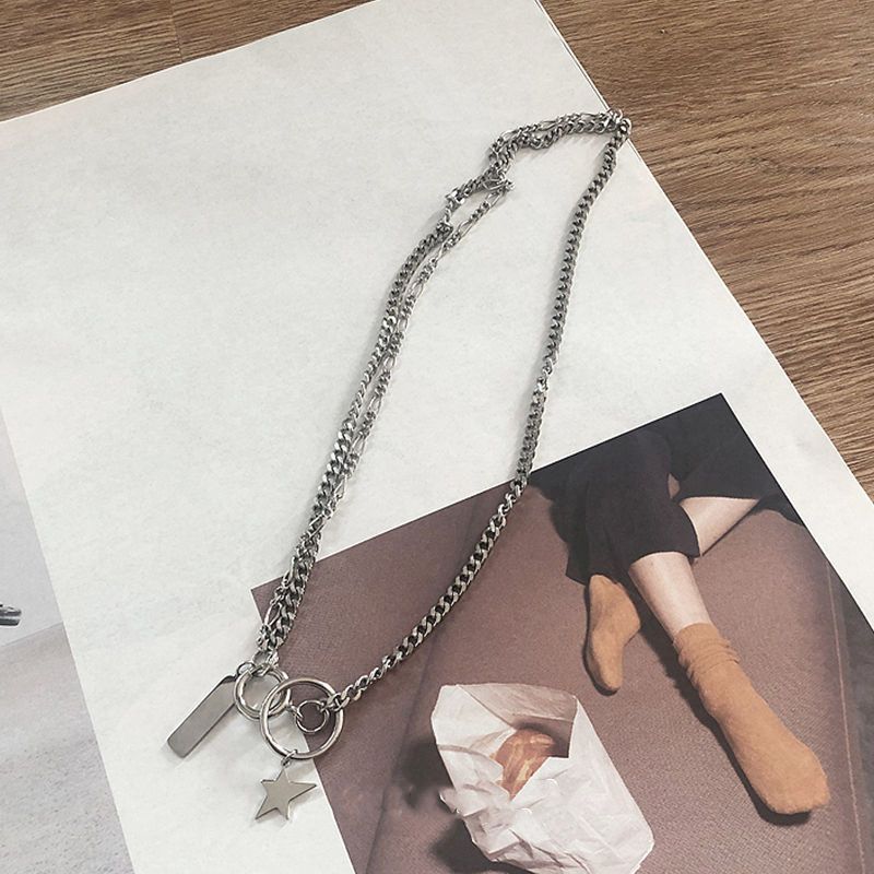 Malikasa - Star Tag Hanger Ketting van Roestvrij Staal