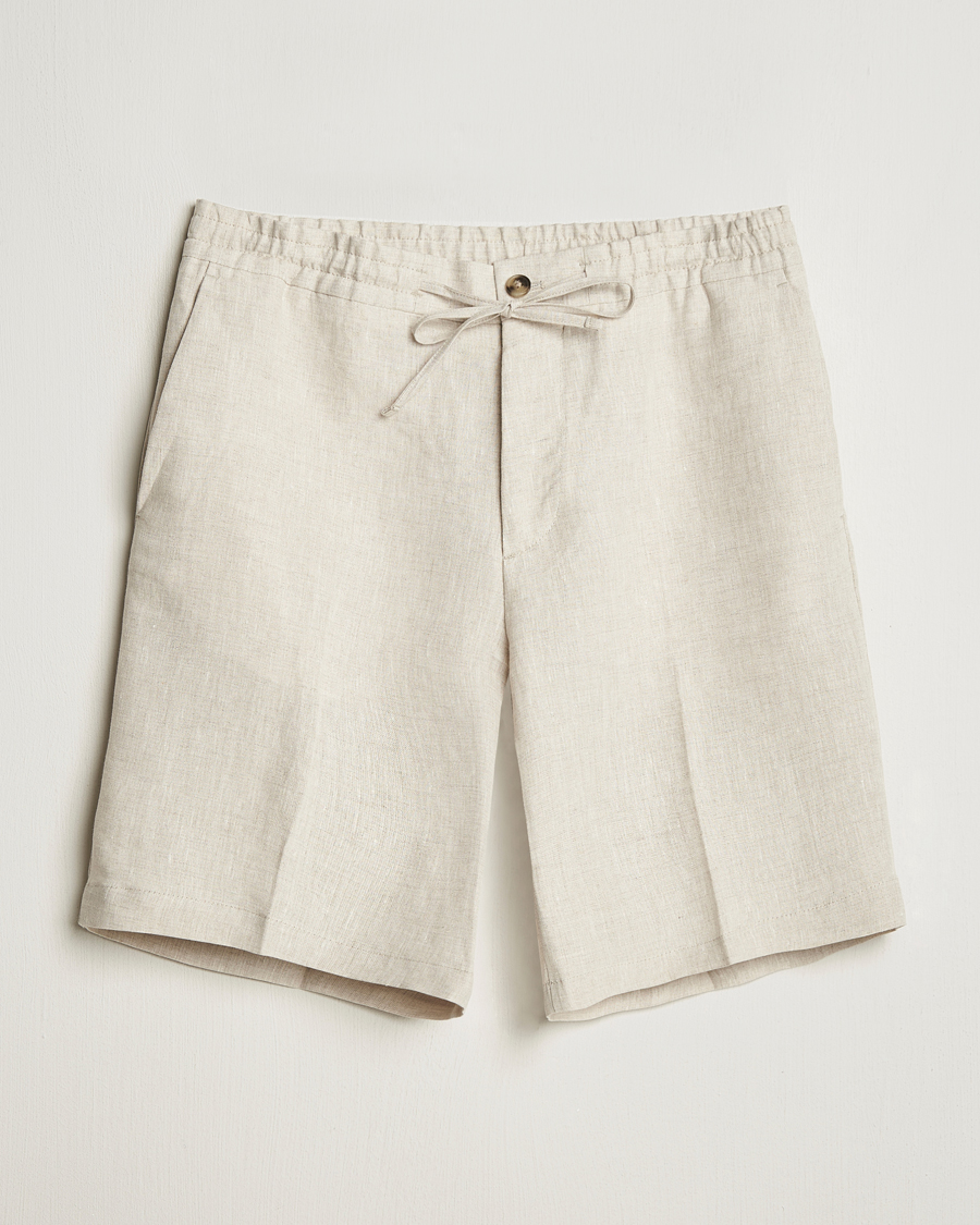 J.Lindeberg Brady Drape Linen Shorts Moonbeam