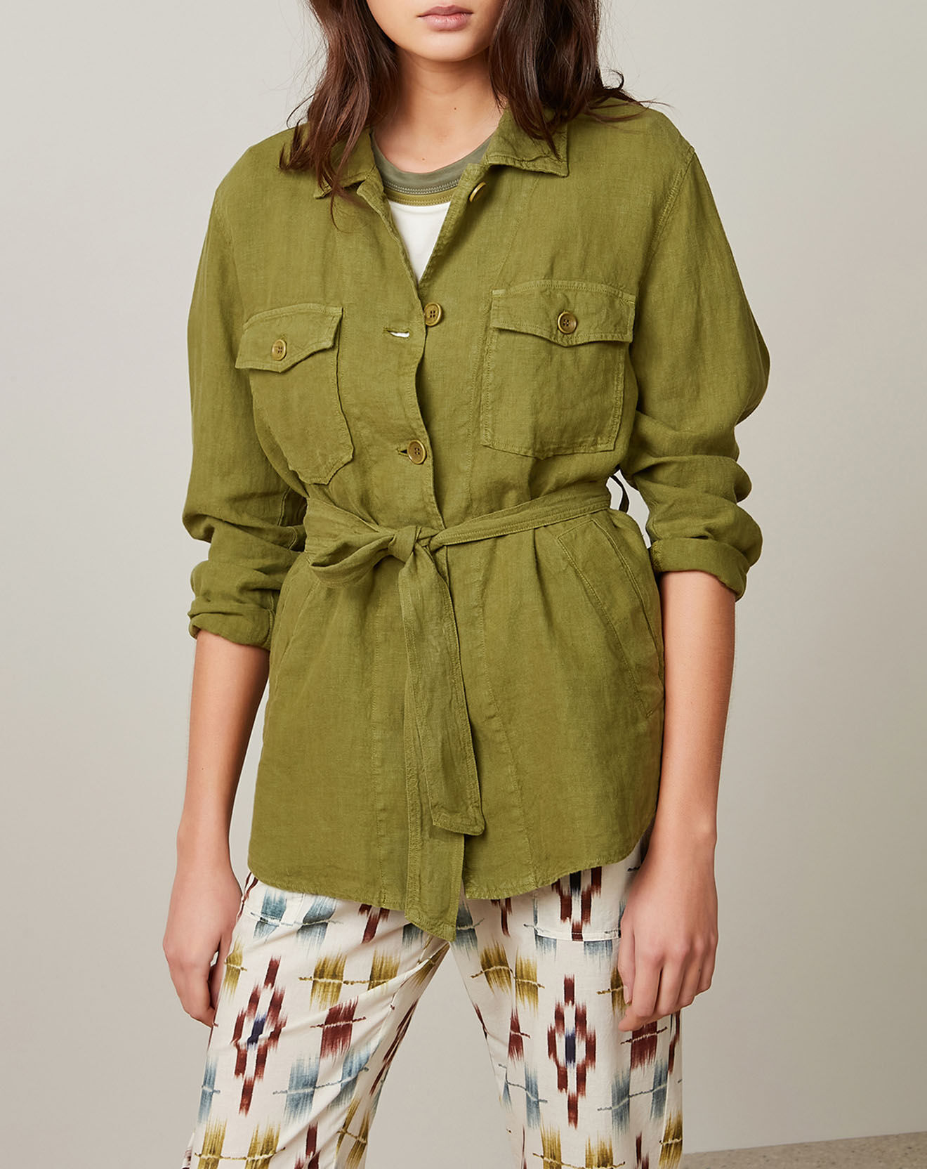 Hartford Veste 100% Lin Valentine matcha
