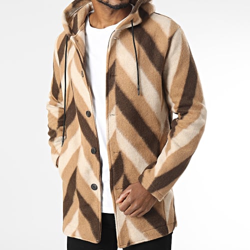 Veste Capuche Beige Marron