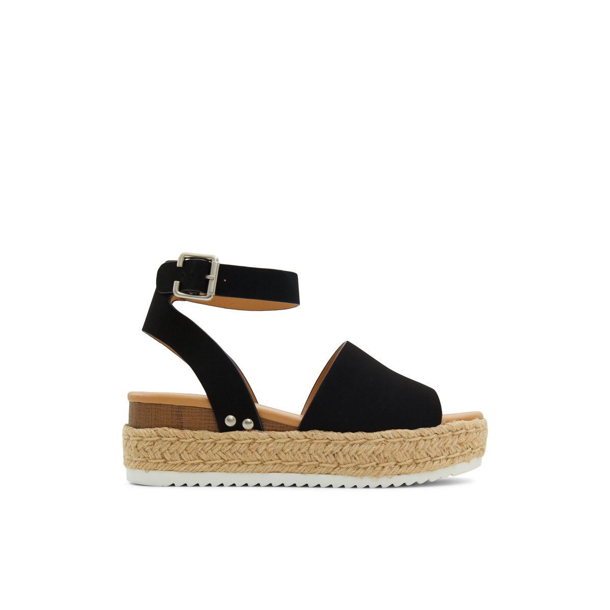 K STUDIO-Alodever-Sandales espadrilles à bride de cheville - Platforme - Noir