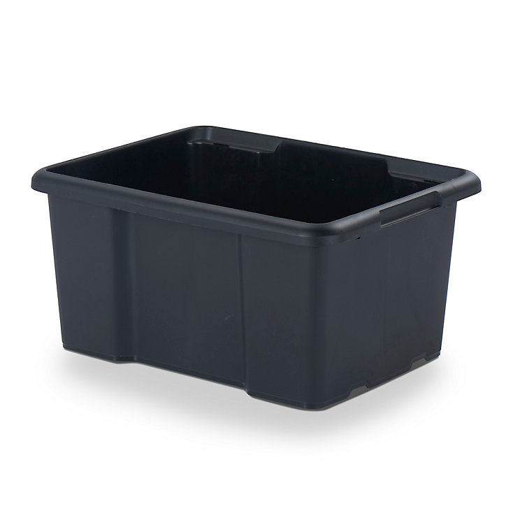 Boîte de rangement 26L Fitty H. 23 cm x L. 45,5 cm plastique noir