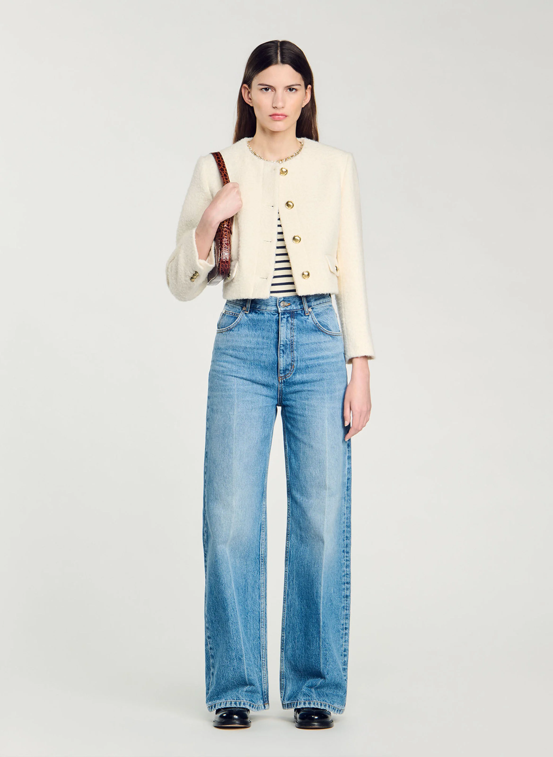 Jean flare en coton | Bleu