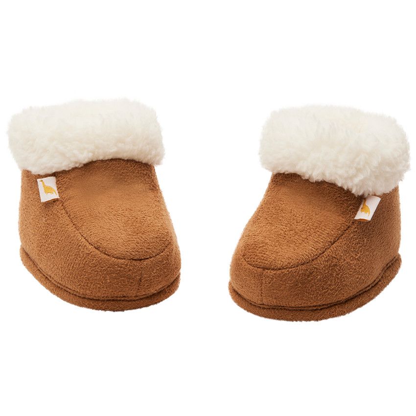 Chaussons effet daim doublés sherpa pour bébé garçon - Marron