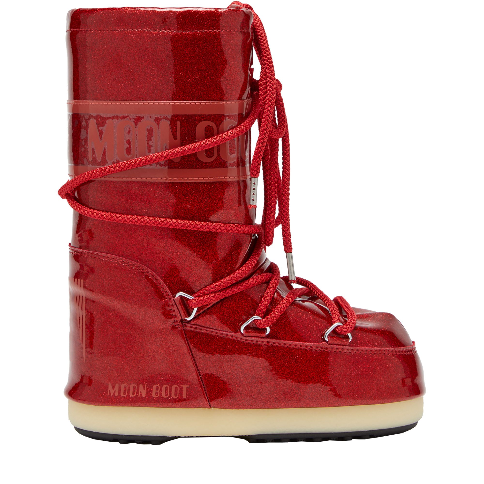 Moon Boot Icon Junior Glitter Boots Kinder rot