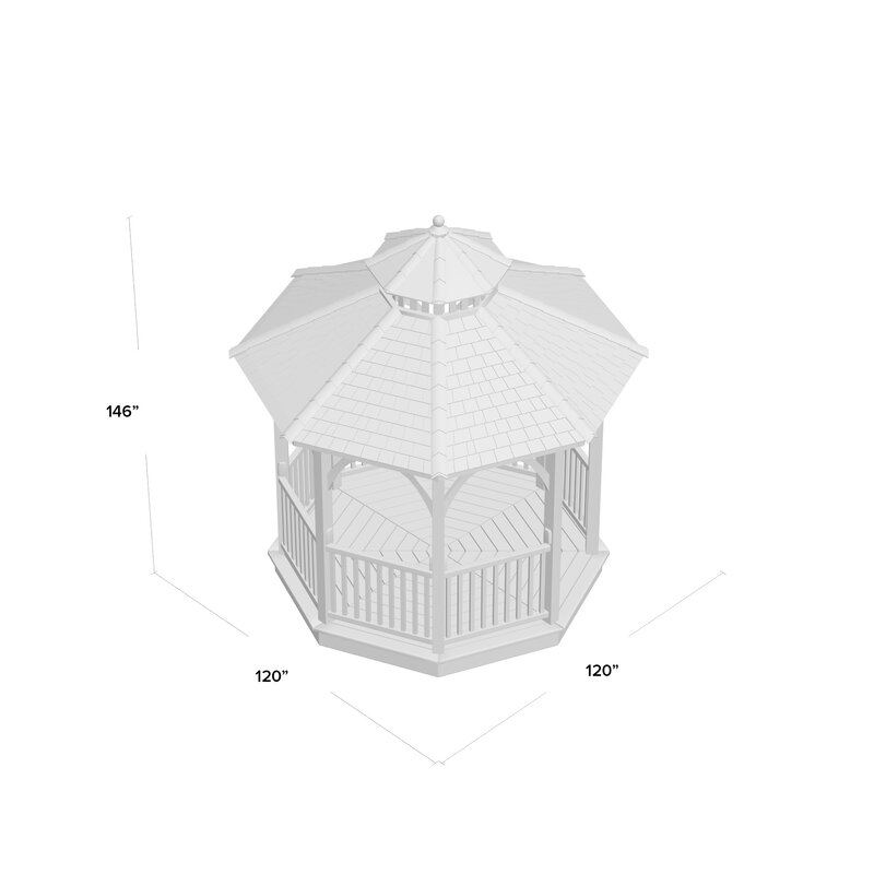 Gazebo de cedro para pátio Bayside, 3 m de largura x 3 m de profundidade
