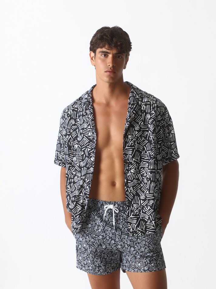 Maiô estampado - Preto