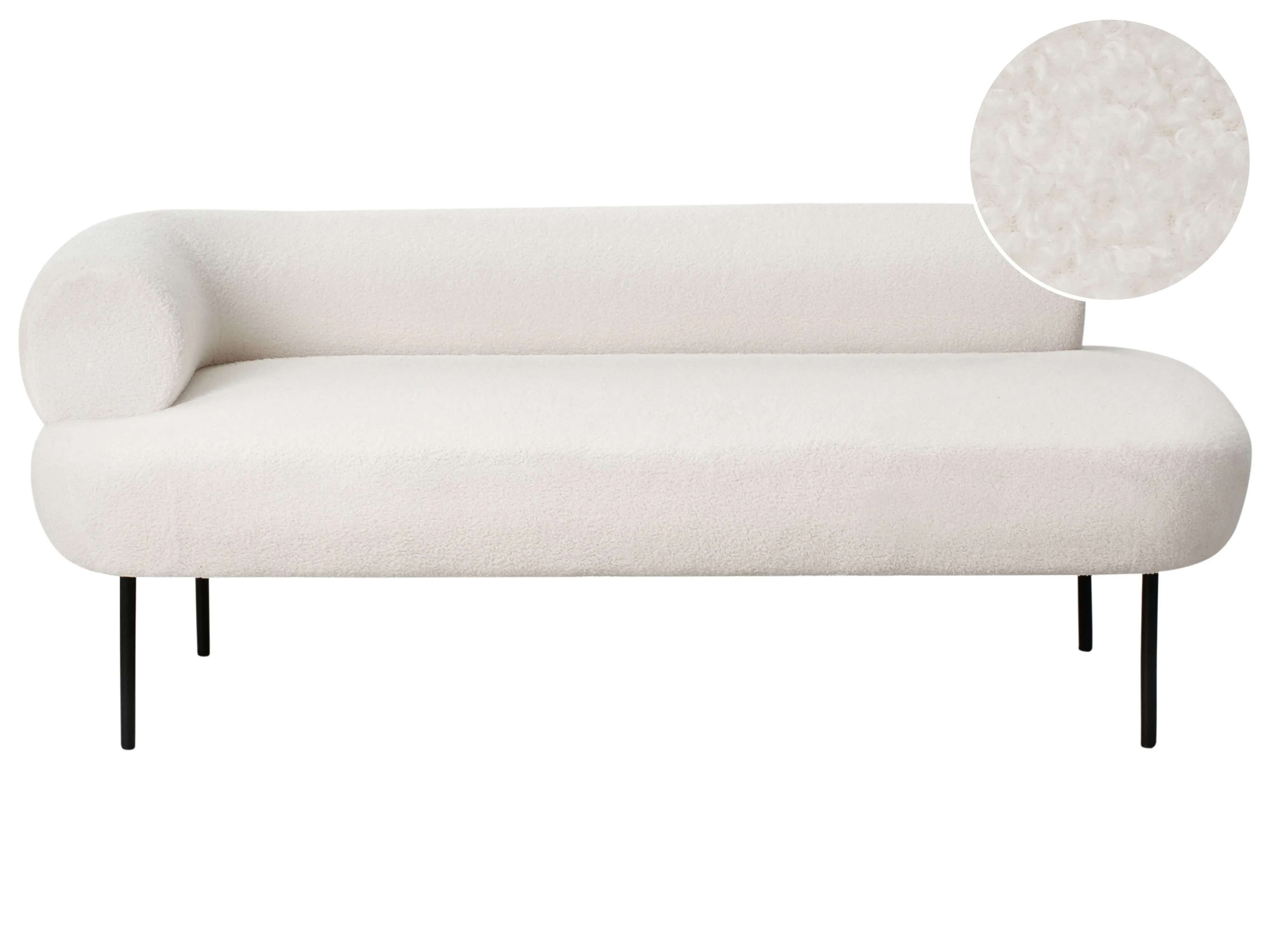 Linkszijdige chaise longue MIRMANDE Bouclé Gebroken wit