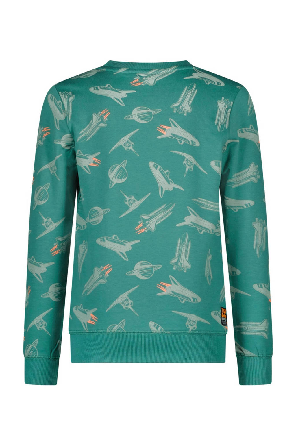 TYGO & vito sweater Senna met all over print zeegroen/grijs