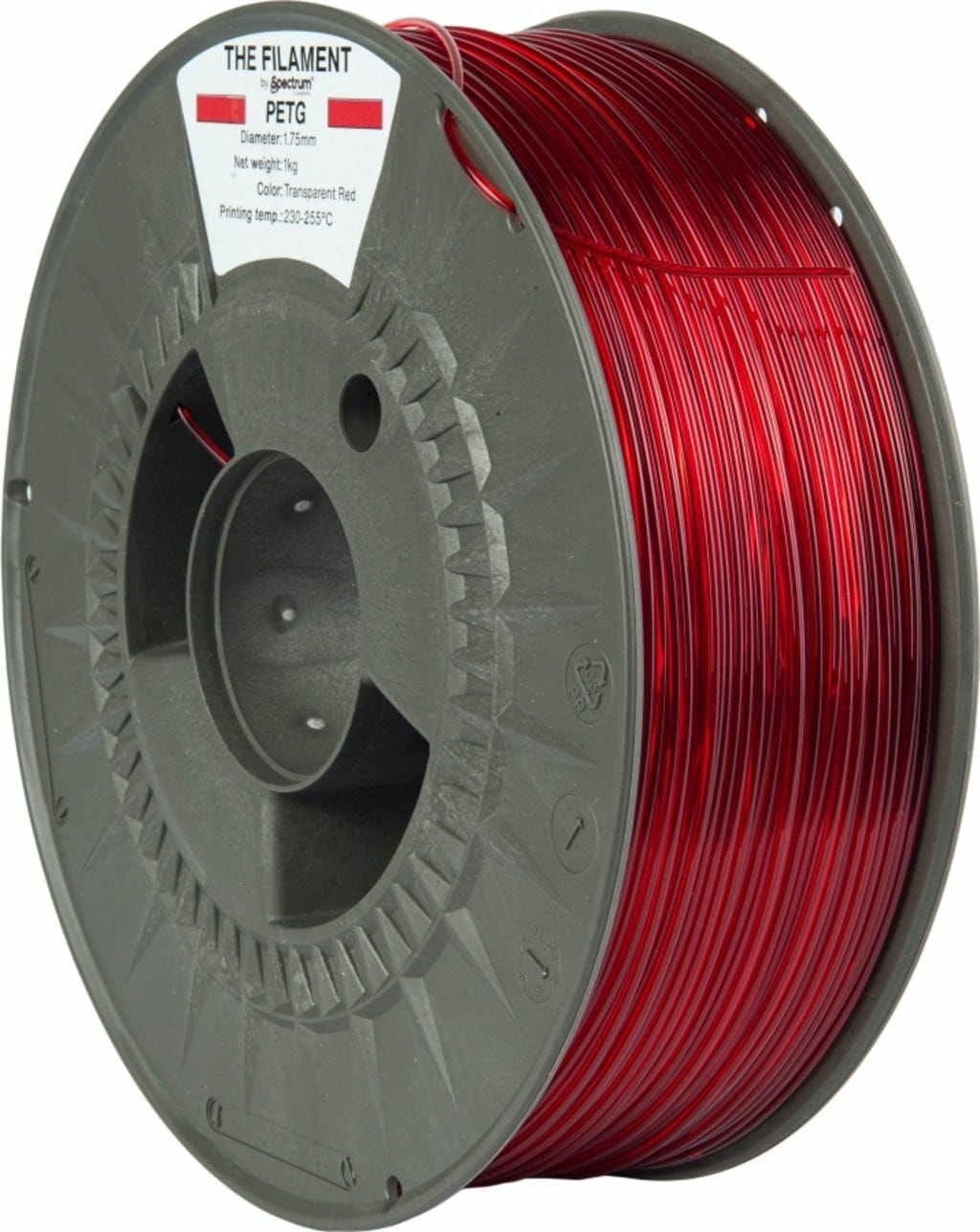 The Filament  PETG Transparent Red, 1,75 mm / 1000 g    Erschwingliches PETG in Transparent Red