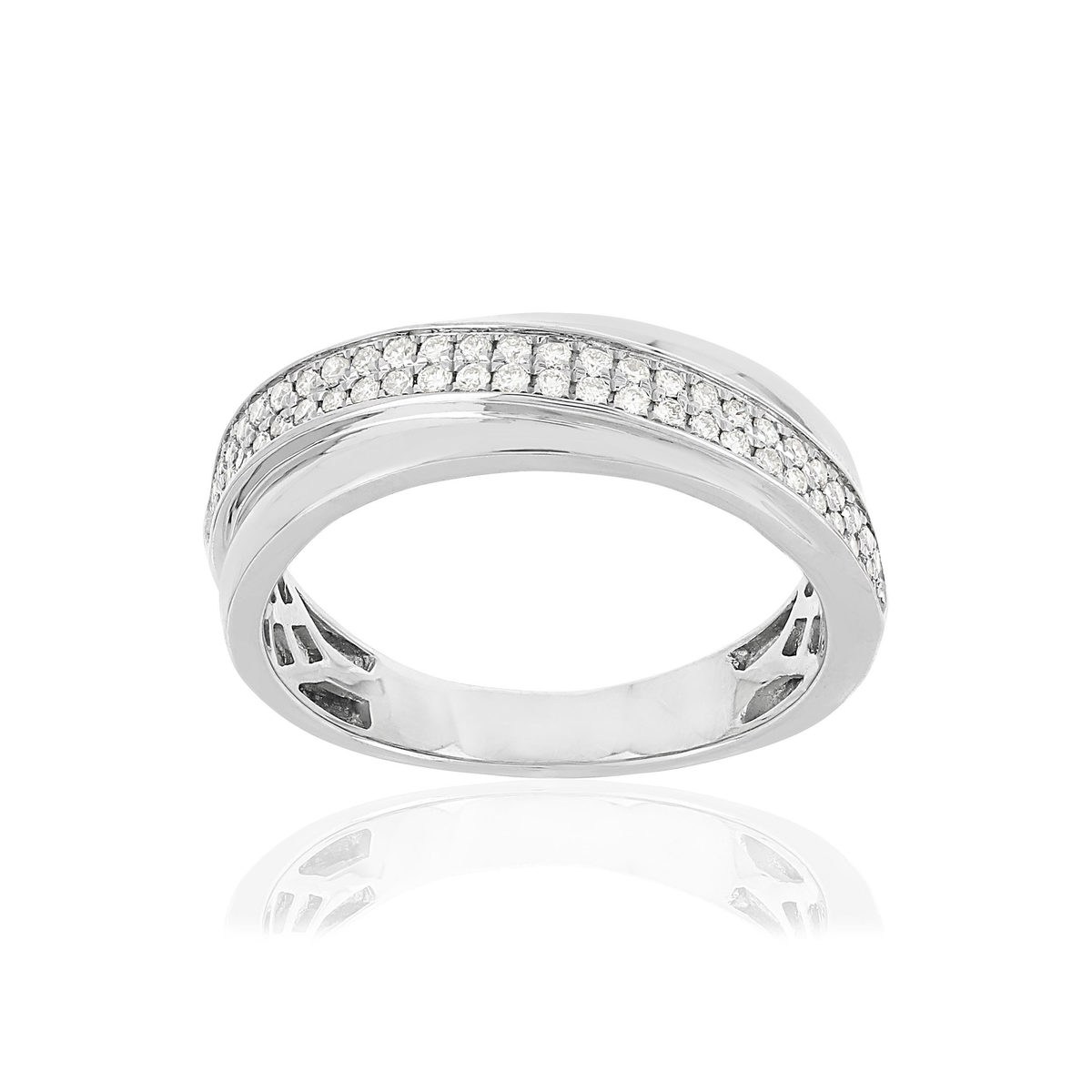 Bague MATY Or 750 blanc diamants