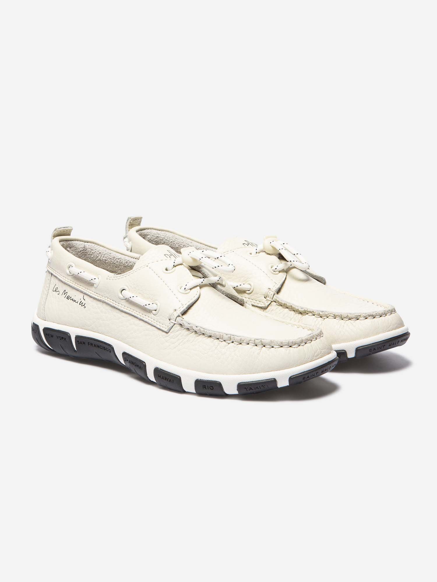 Chaussures Femme Esprit Bateau Cuir Blanc