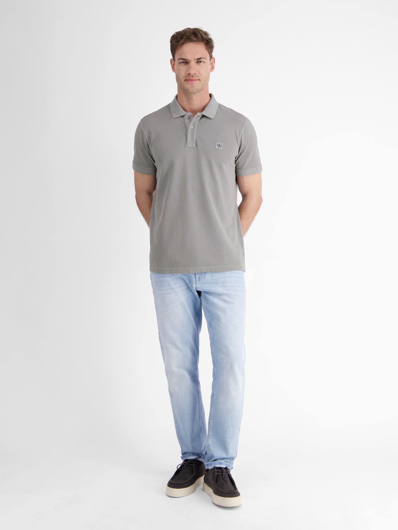 Herren Poloshirt in gewaschener Optik