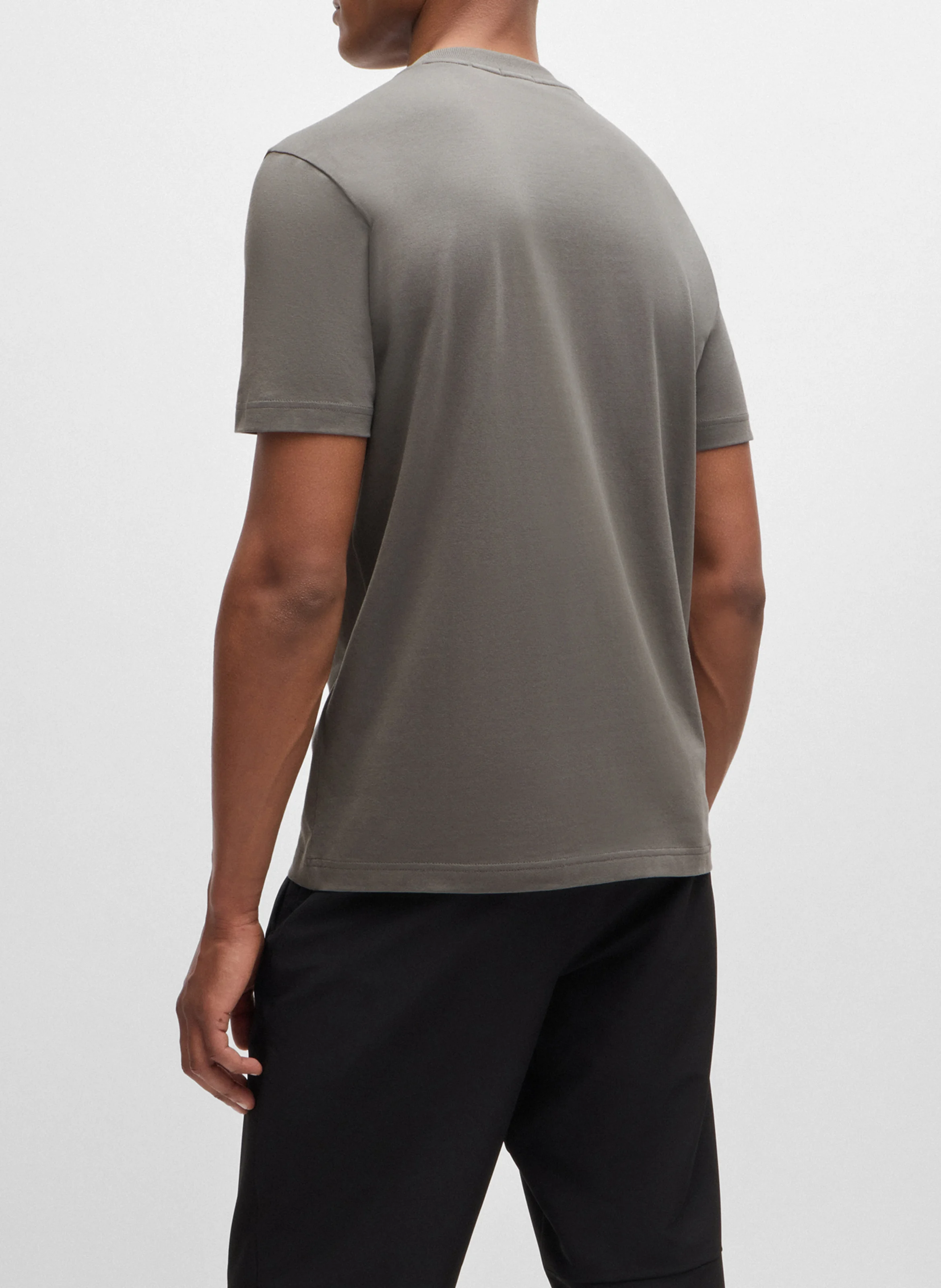 Tee-shirt col rond en coton mélangé | Argent