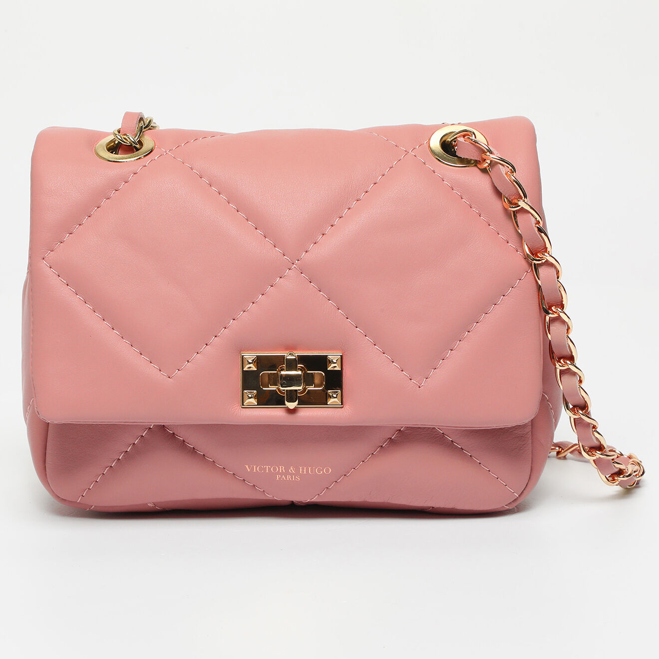 Victor & Hugo Sac bandoulière en Cuir Giulia rose - 21x16x7 cm