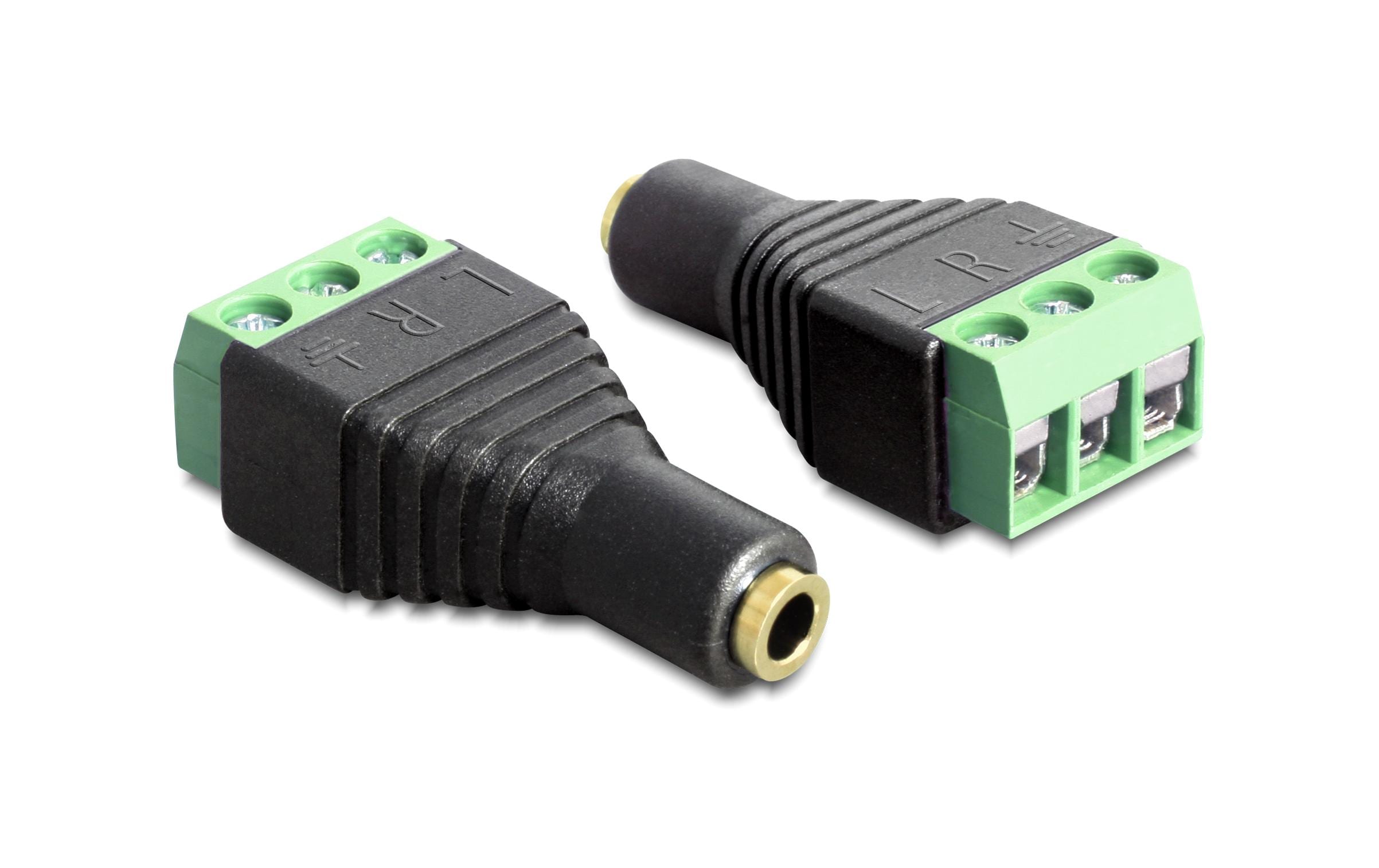 Audio-Adapter 3 Pin 3.5 mm Klinke - UnkonfektioniertDelock Adapter Klinke Buchse 3.5 mm > Terminalblock 3 Pin