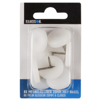 HANDSON meubelglijder met nagel nylon Ø25 mm 8 stuks