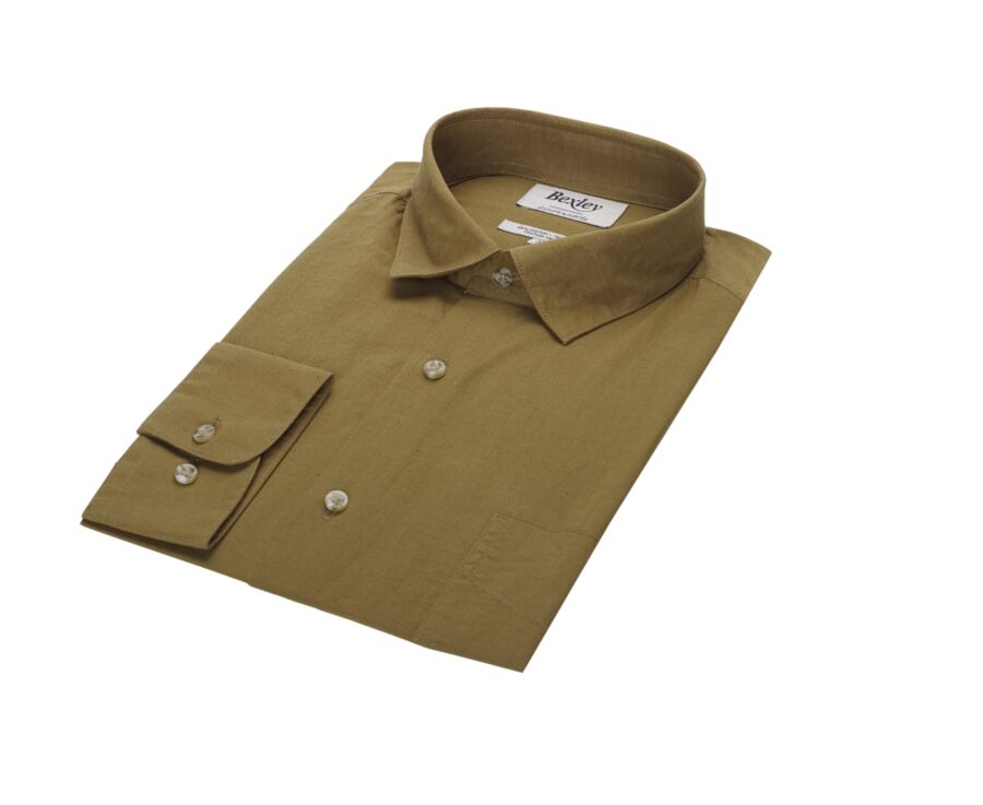 Chemise coton lin Kaki unie - SYLBERT