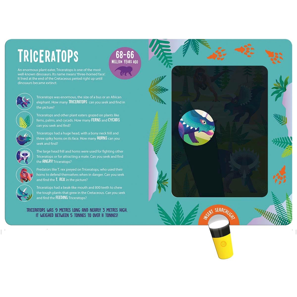 Suche und finde Dinosaurier: Ein magisches Taschenlampenbuch