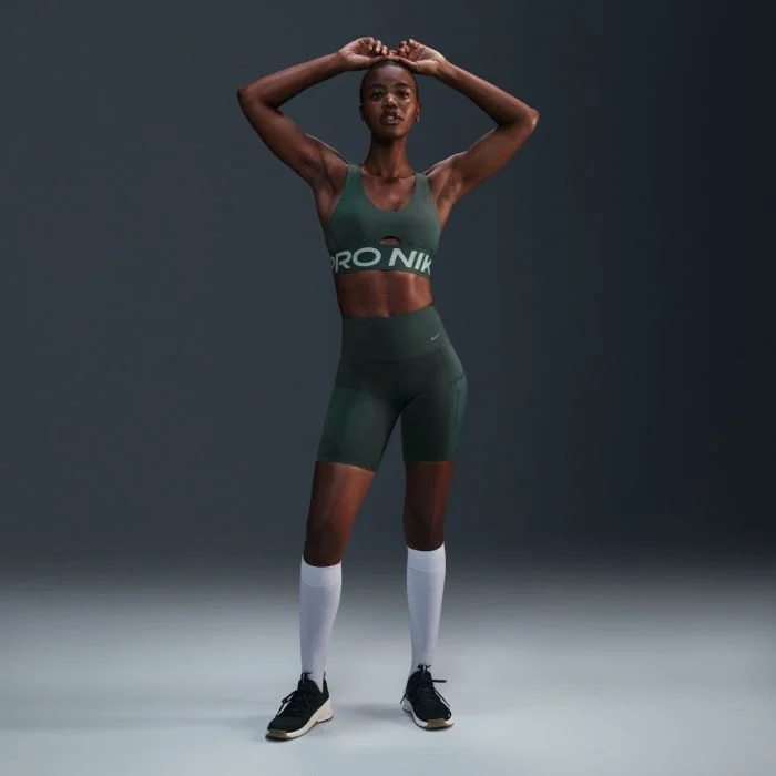 Nike Dame BH Pro Indy Plunge MS Bra Grøn