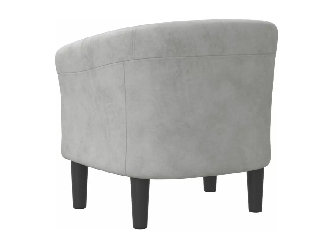Fauteuil cabriolet gris clair velours