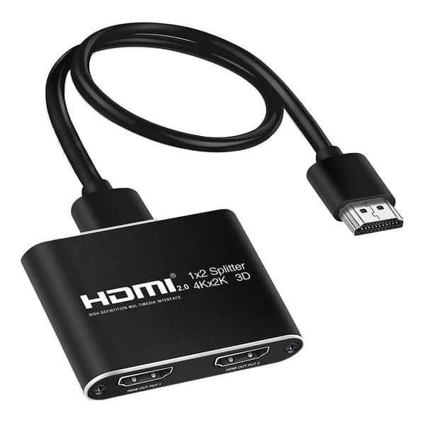 INF HDMI-splitter 1x2 for 2 skjermer 3D / 4K / 1080p