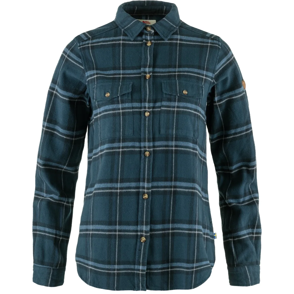 Fjällräven Övik Heavy Flannel Shirt W Indigo Blue-Dark Navy