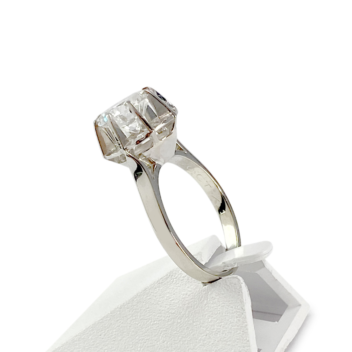 Solitaire d'occasion or 750 blanc platine diamant