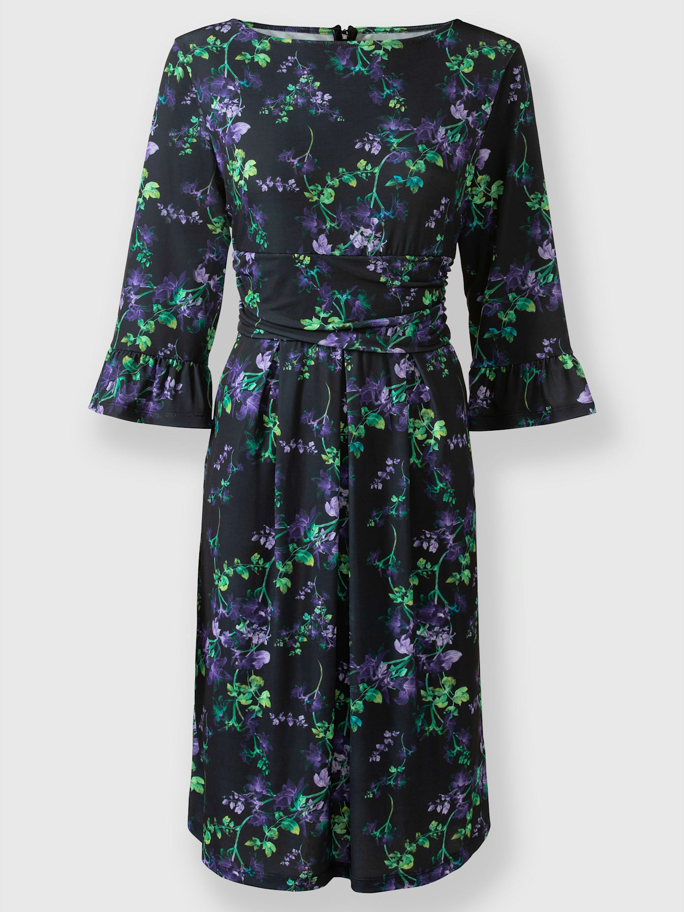 Robe en jersey motif floral fantaisie