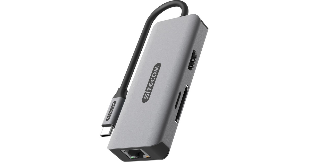 Sitecom6-in-1 USB-C LAN Multiport dockingstation  (Grijs)