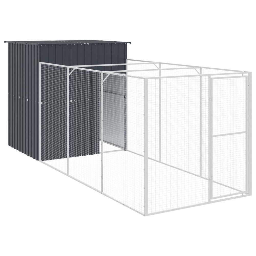 Niche pour chien avec cour anthracite 165x455x181 cm