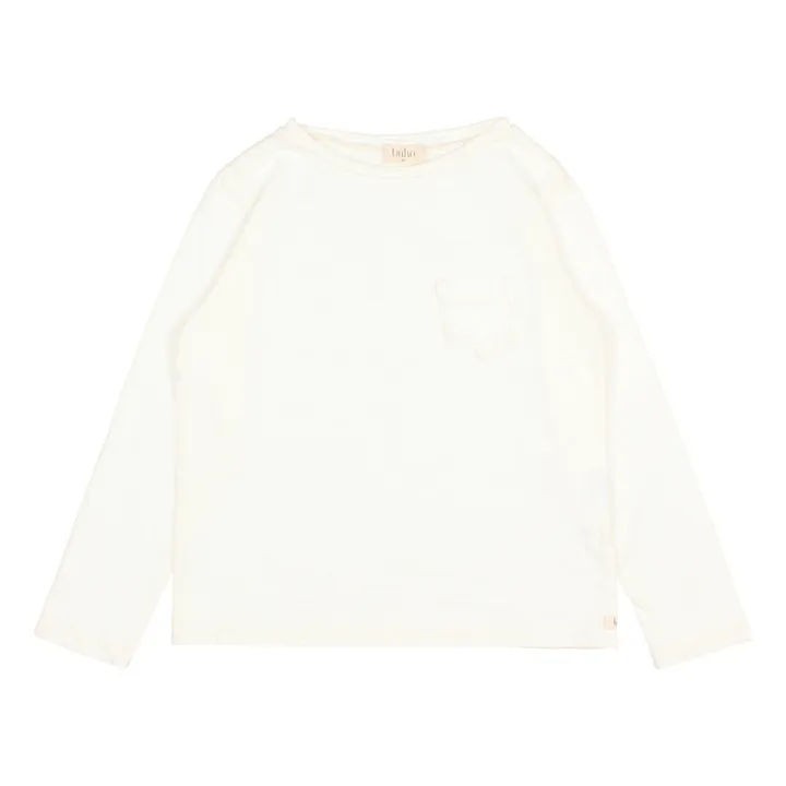Búho T-Shirt Coton Bio Flammé Poche | Ecru