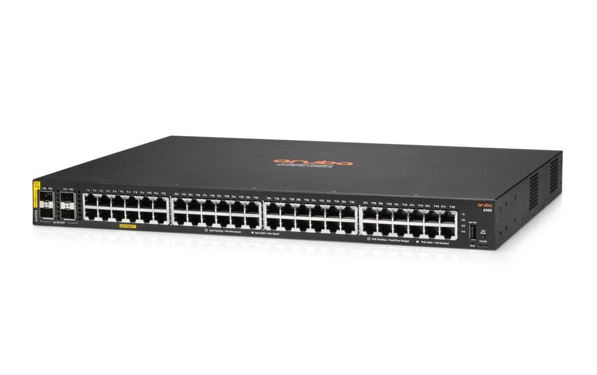 PoE+ Switch CX 6100 48G PoE+ 52 Port<br>Aruba CX 6100 Switch-Serie