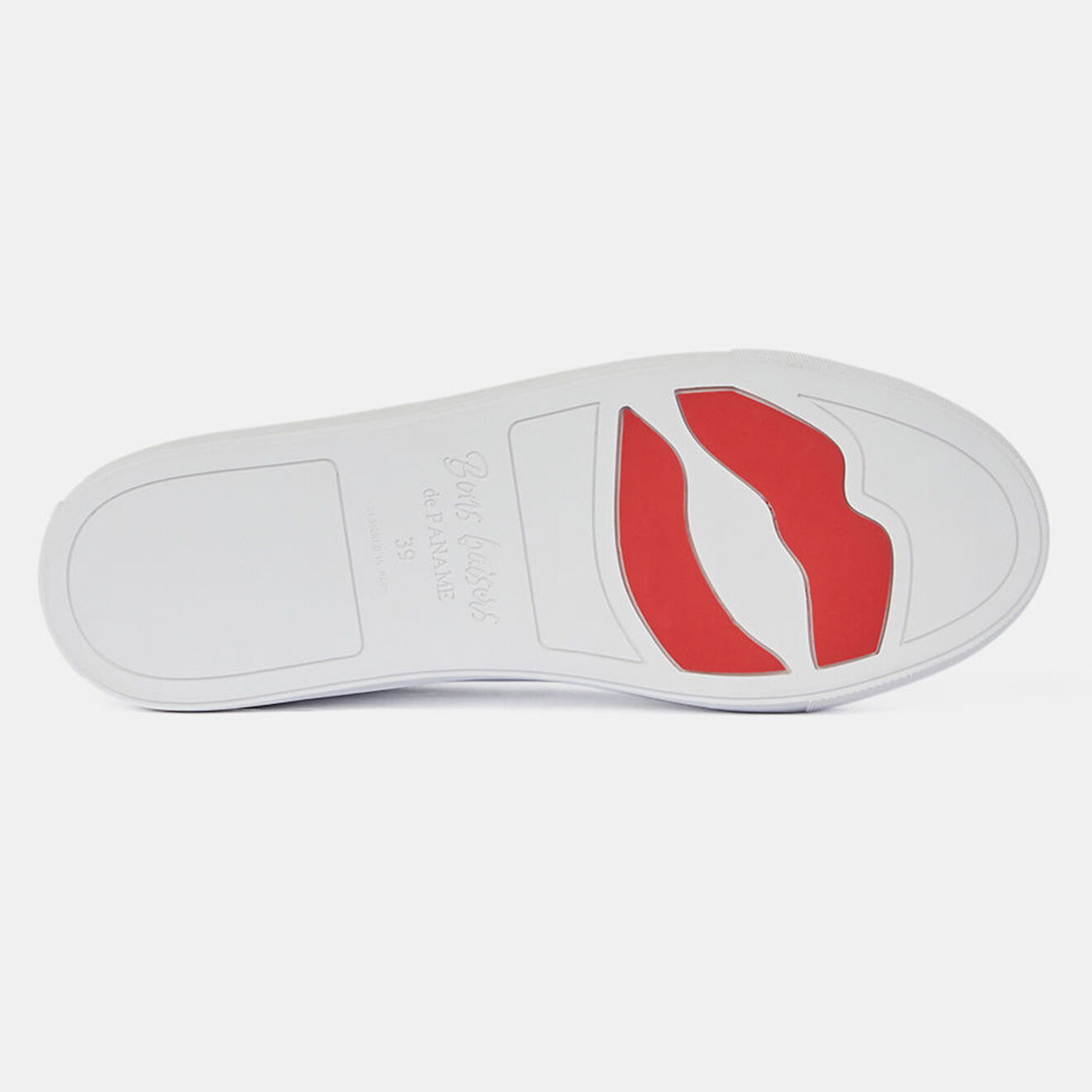 Bons Baisers de Paname Baskets en Cuir Simone blanc/argenté/rose
