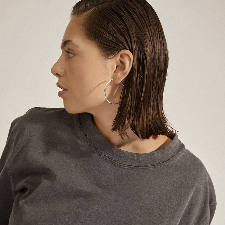 Pilgrim APRIL recycled medium hoop øreringe sølvbelagt Sølv