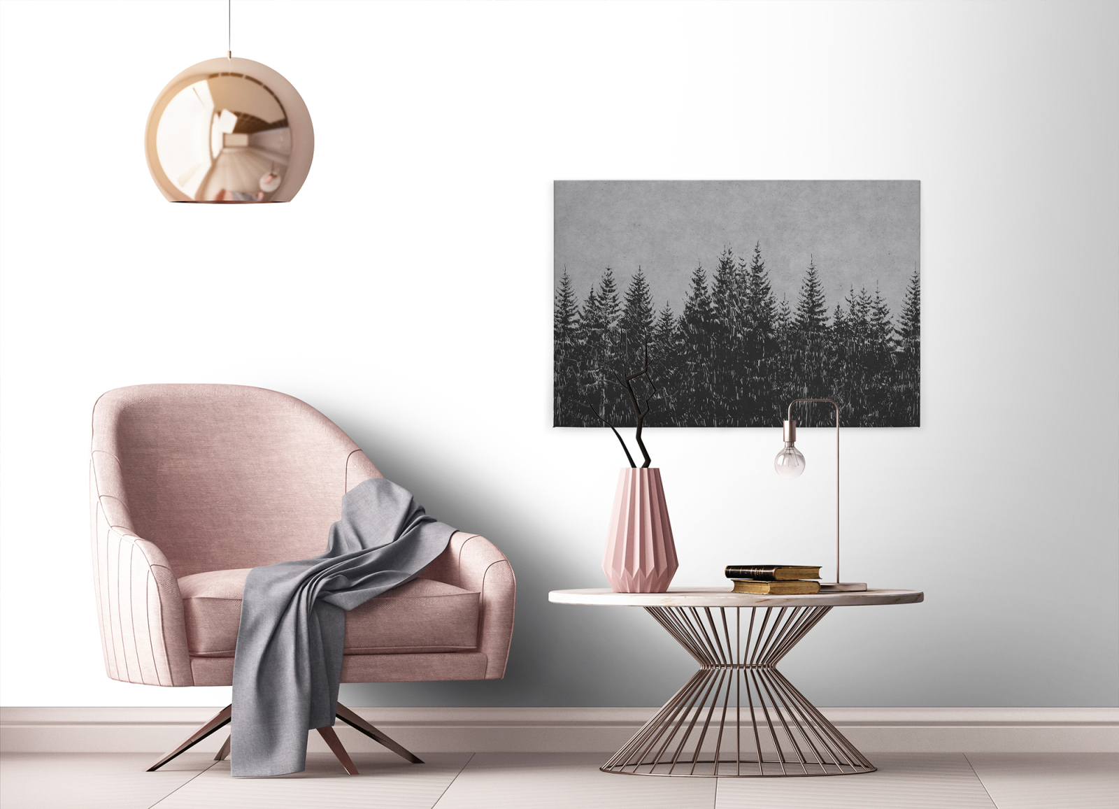 Leinwandbild SCHWARZWALD - grau-schwarz - 90x60 cm