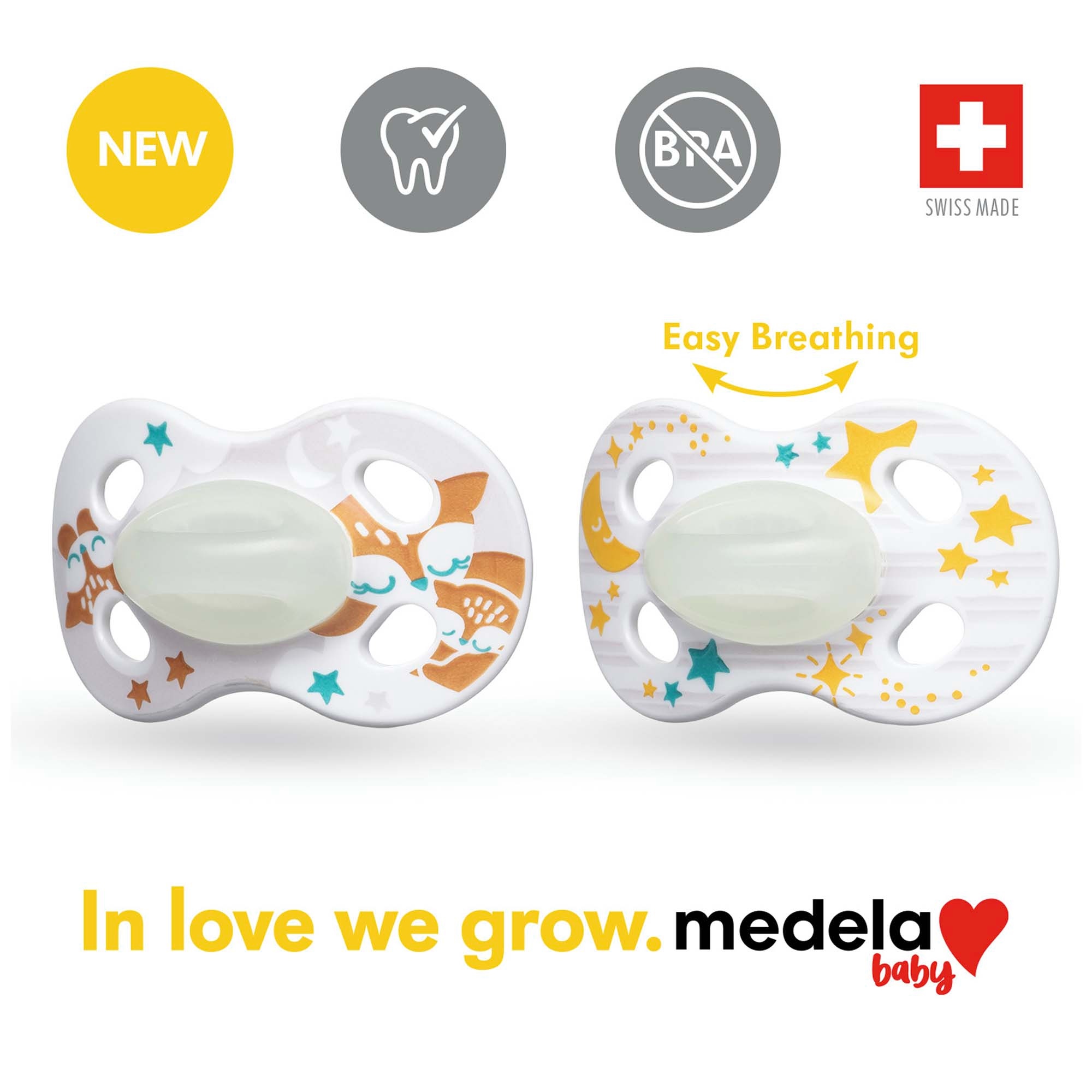 Medela Baby fopspeen Night 6-18m - duo wit