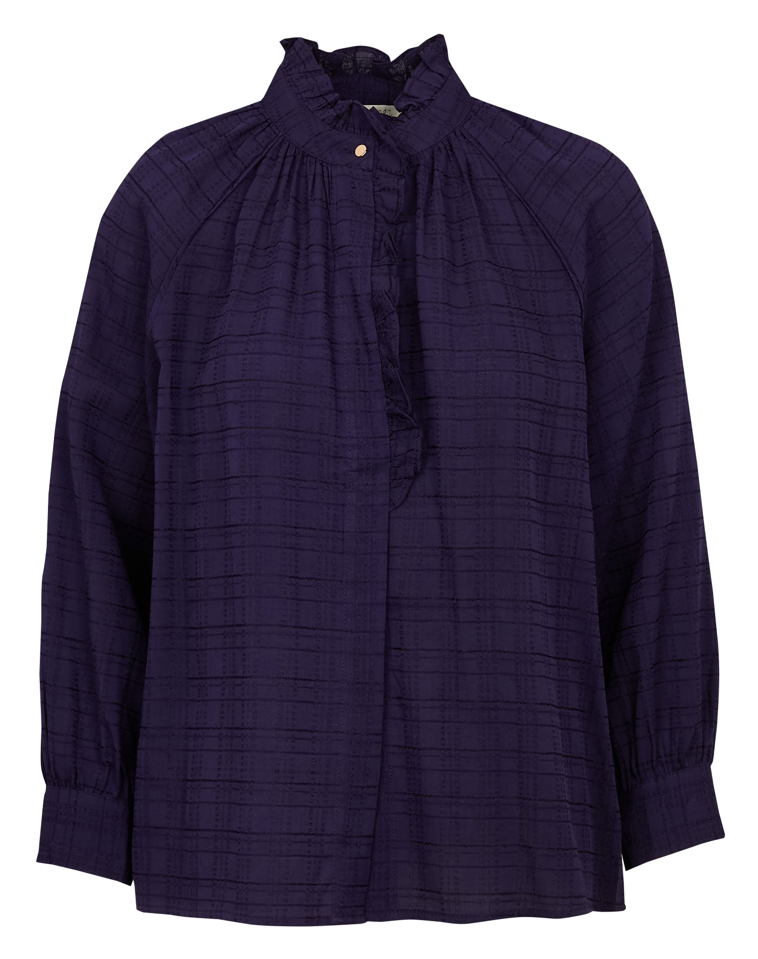 Chemise oversize col rond en coton mélangé | Violet