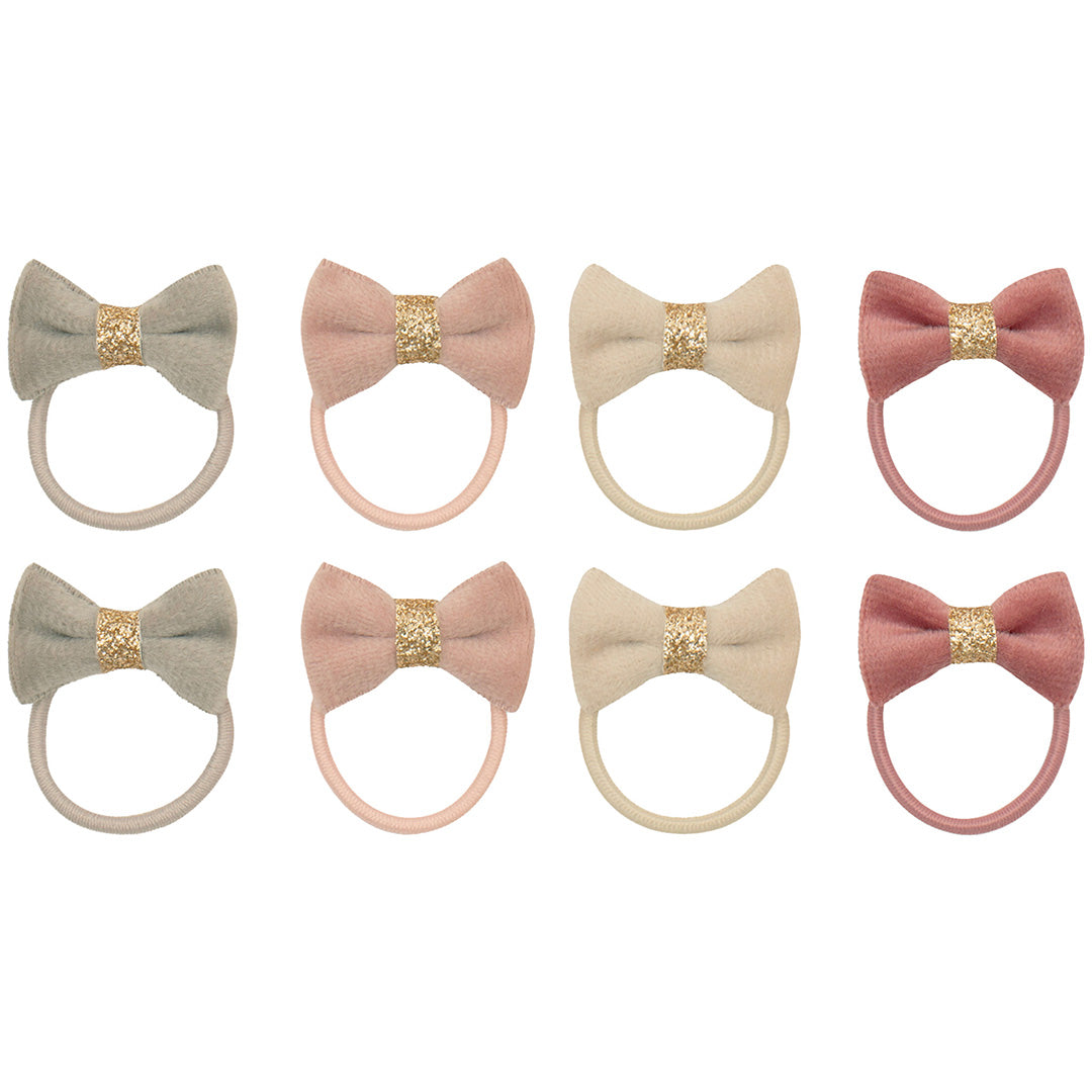 mimi & lula haarelastiekjes tinkerbell velvet bow - pink multi - 8st
