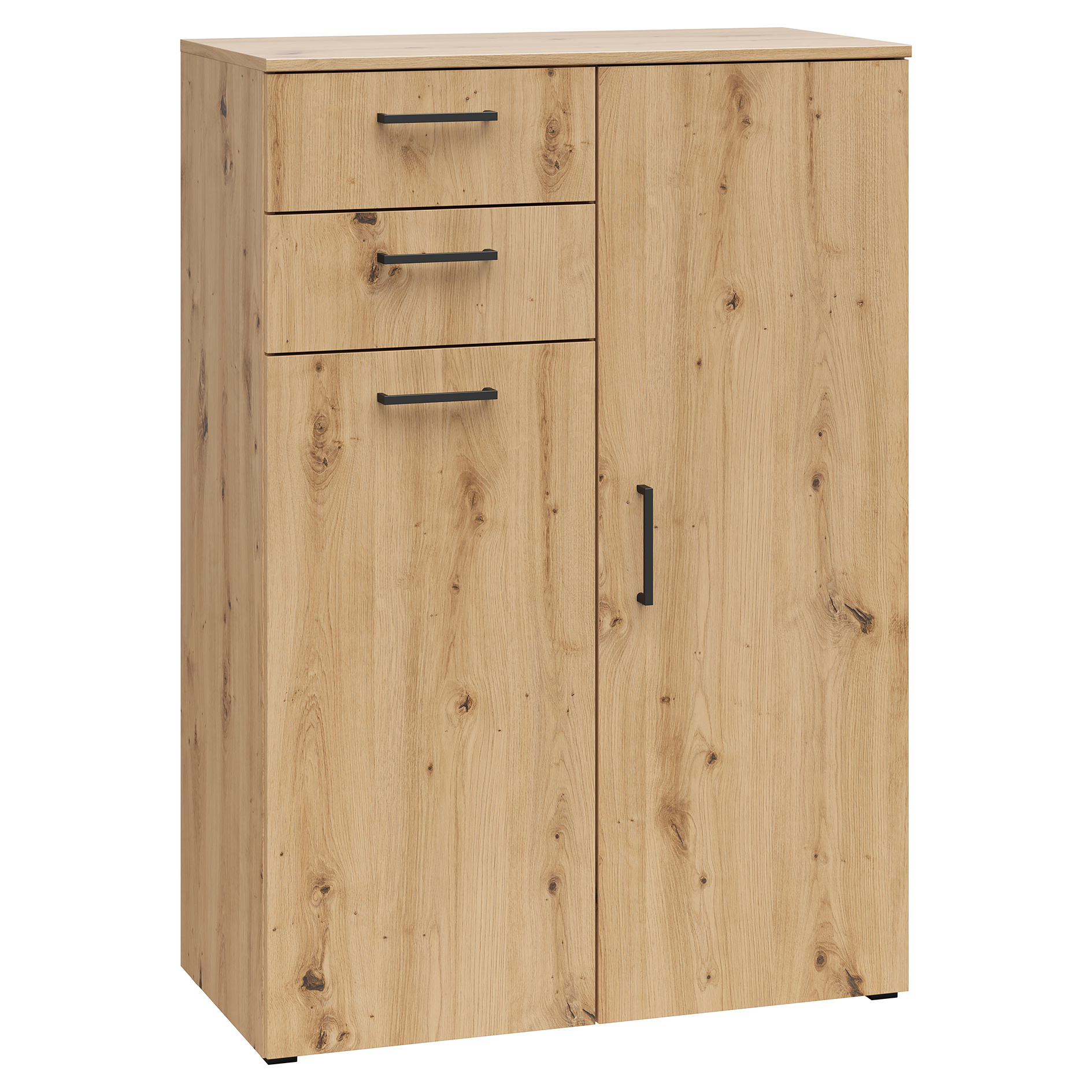 Kommode - Artisan Eiche - 2 Türen - 2 Schubkästen - 80 cm