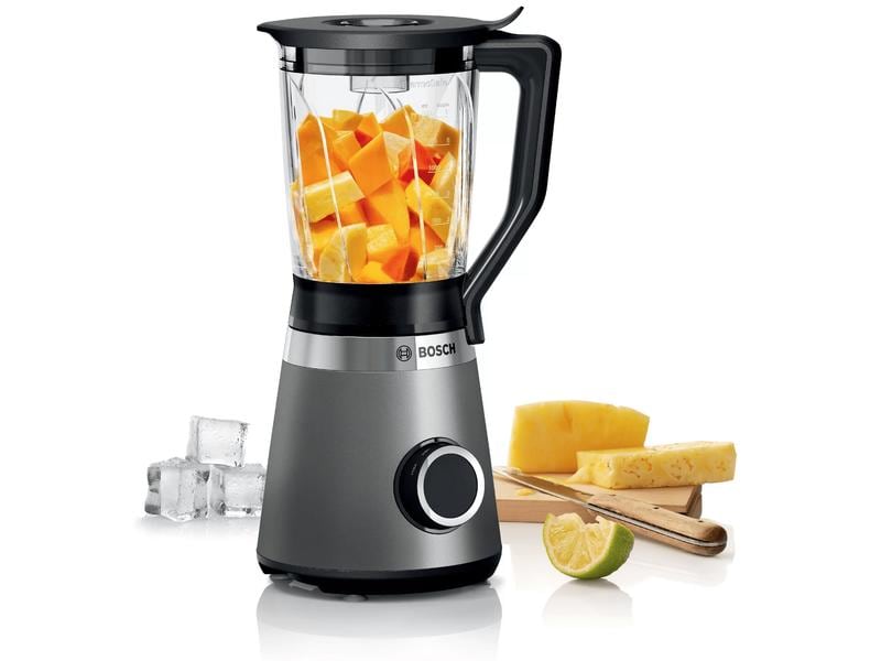 Bosch Standmixer MMB6172S Silber Kraftvoller Mixer mit Glasbehälter
