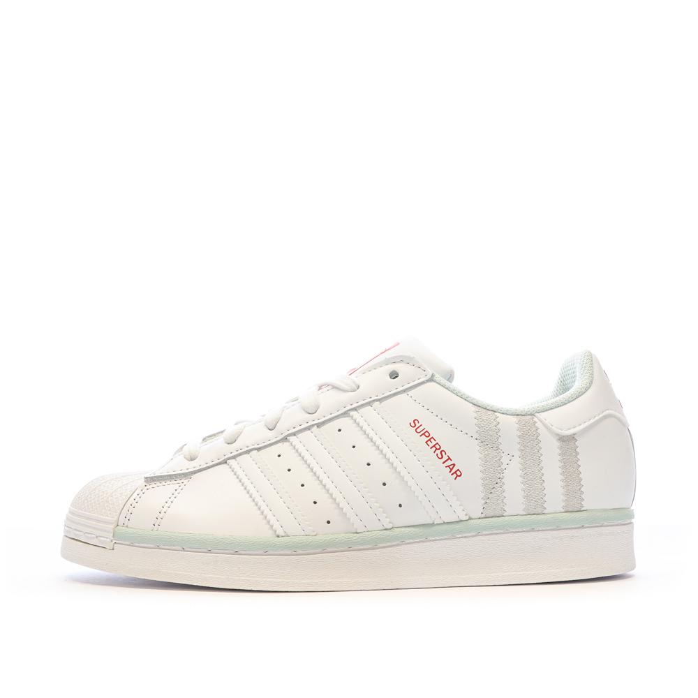 Adidas Baskets Blanches/Gris Femme Adidas Superstar J