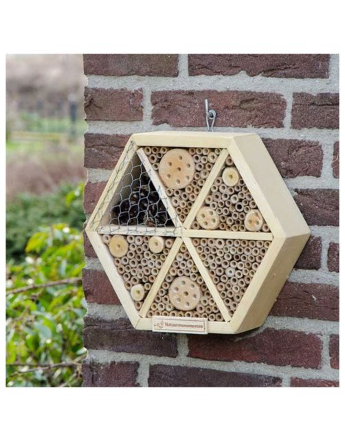 Natuurmonumenten Insectenhuis Zeshoek - Nestkast - 8x25x25 cm Medium