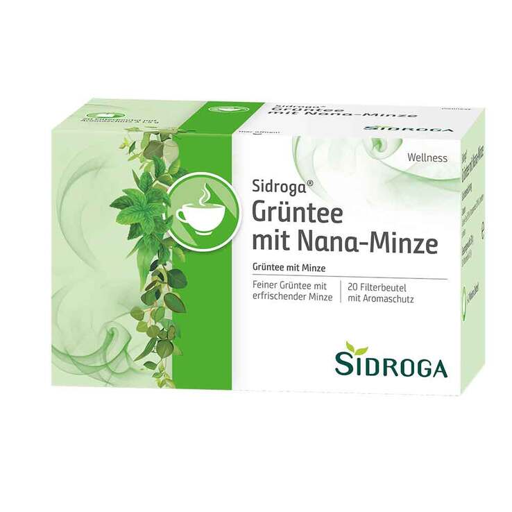 Sidroga Wellness Grüntee mit Nana-Minze Filterbeutel, 20X1.5 g