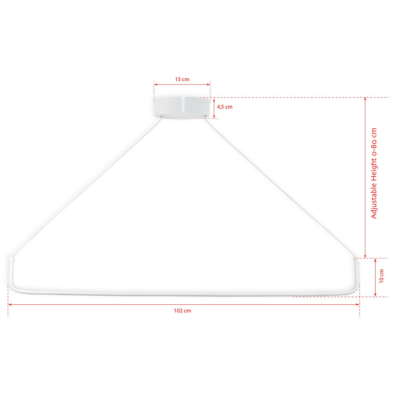 Opviq Suspension Tadpole blanche - 102x10x10 cm