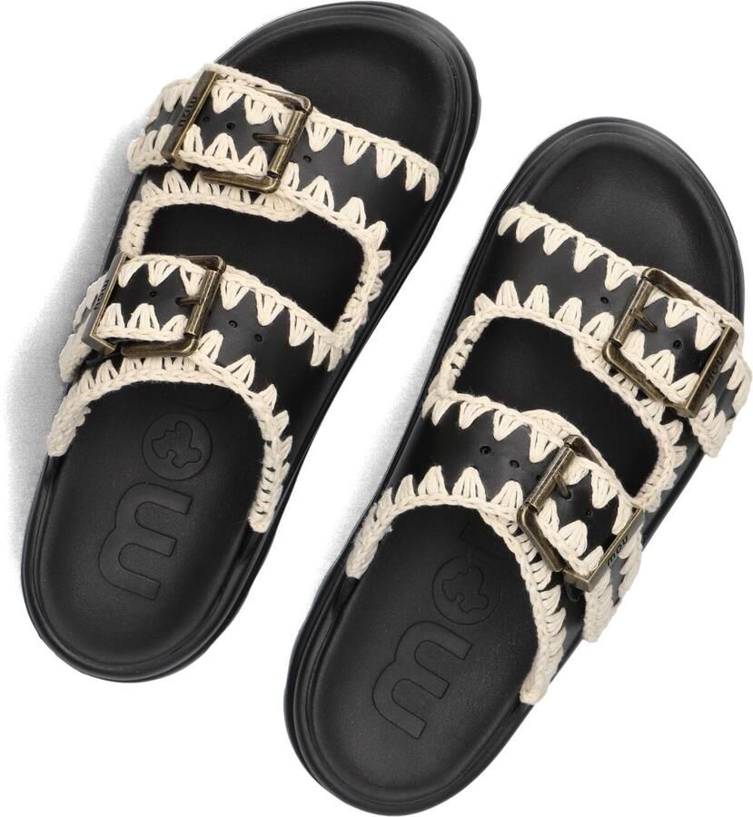 MOU Slippers Dames Eva One-piece Slide Two-buckles Maat: 39 Materiaal: Textiel Kleur: Zwart
