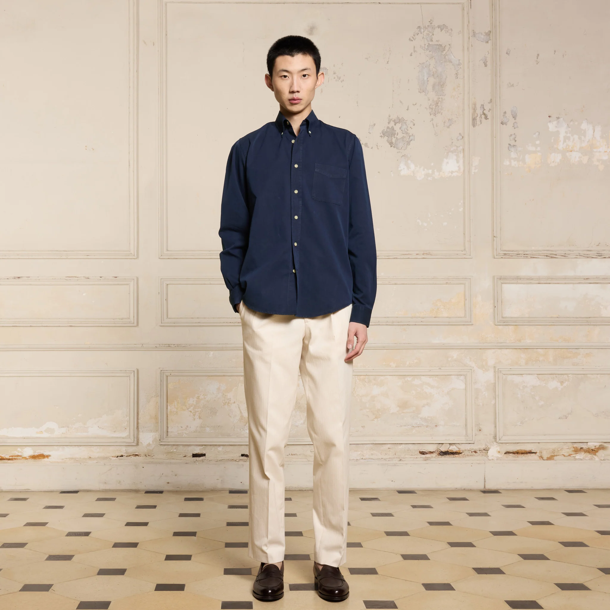 Dark blue denim shirt