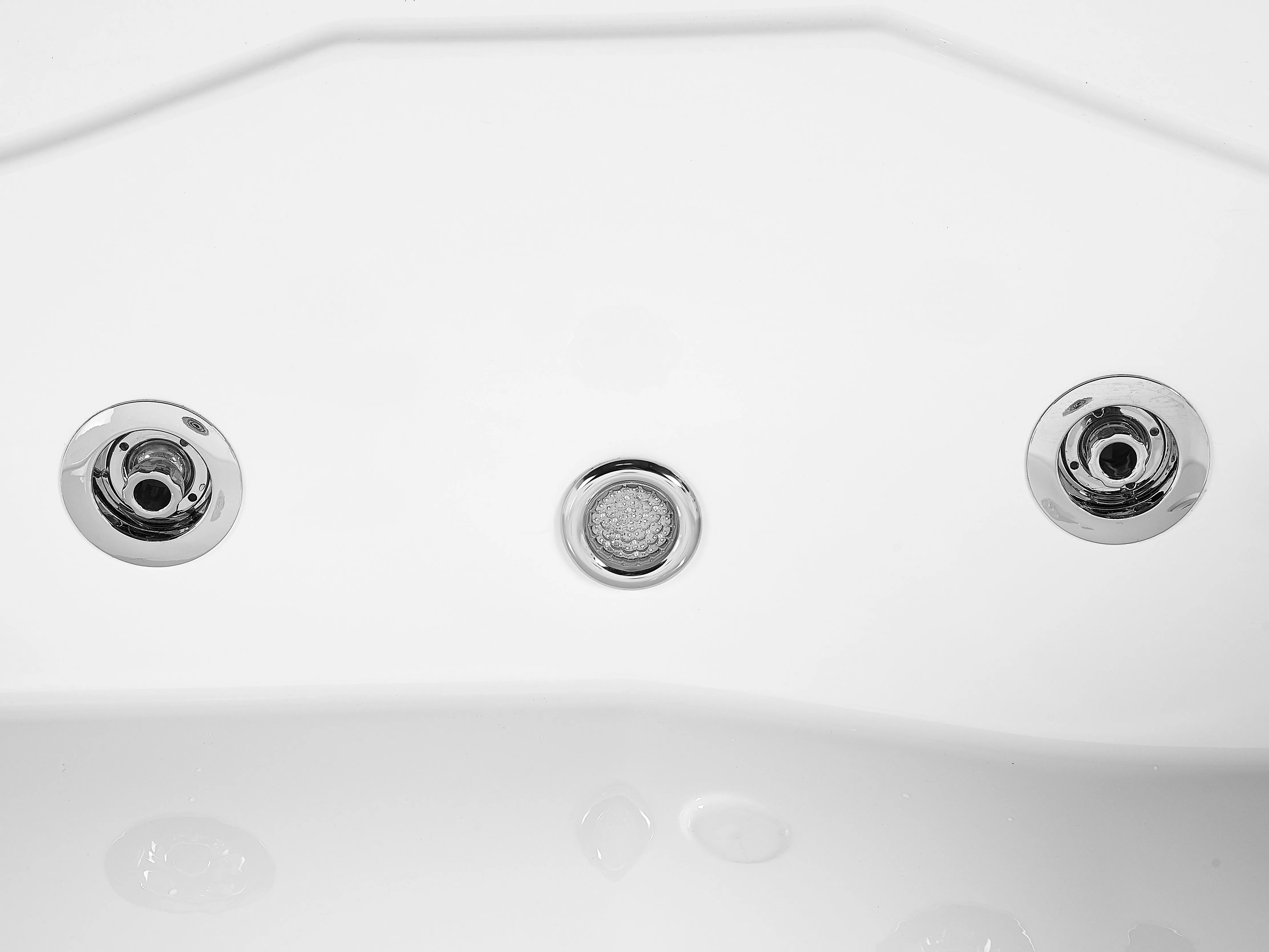 Hoek bubbelbad met LED CALAMA rechtszijdig 180 x 120 cm Wit